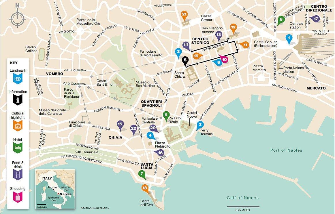 Ramani ya centro storico naples