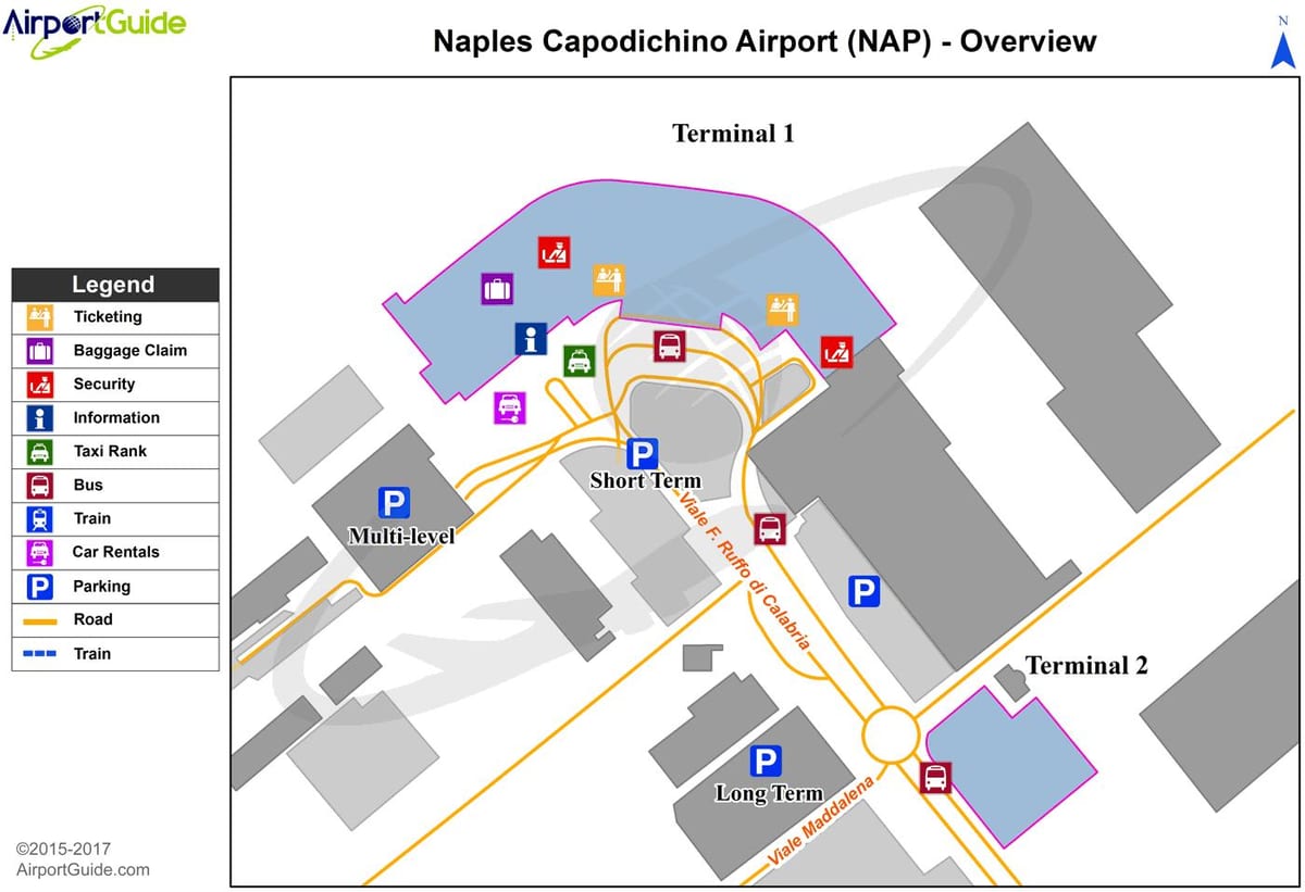 Ramani ya naples airport terminal