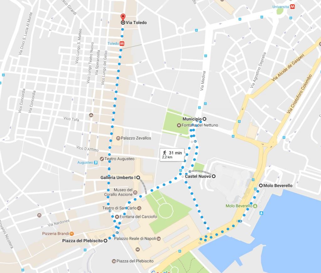naples kutembea ziara ramani