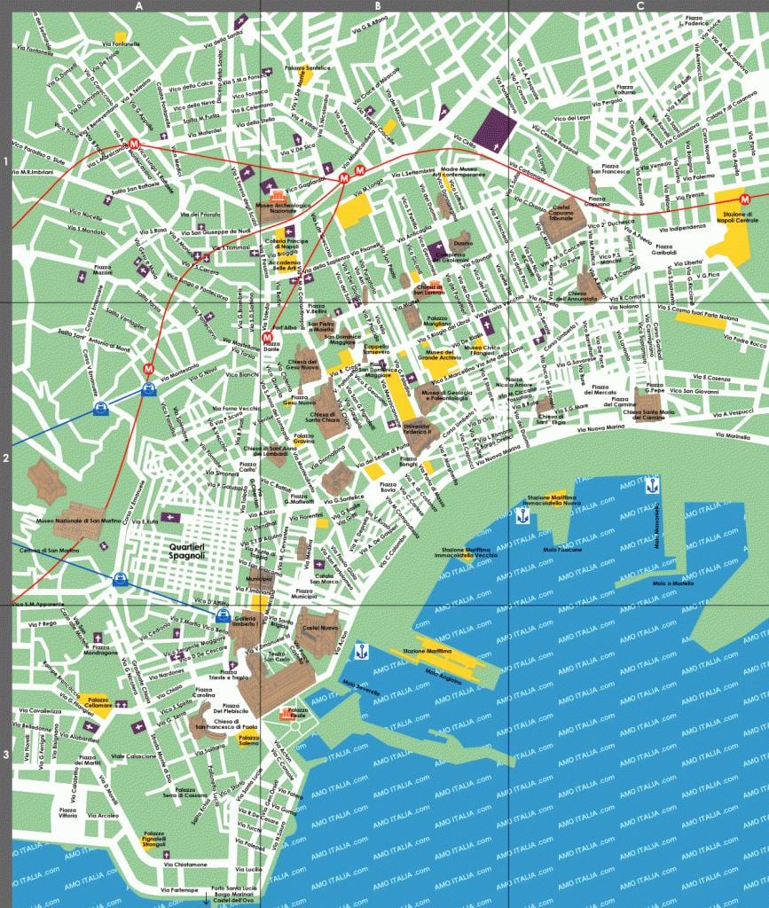 naples vivutio vya utalii ramani