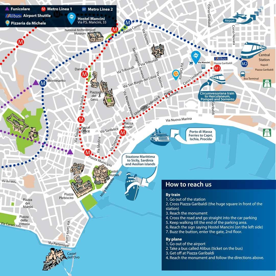 naples kituo cha treni ya kati ya ramani